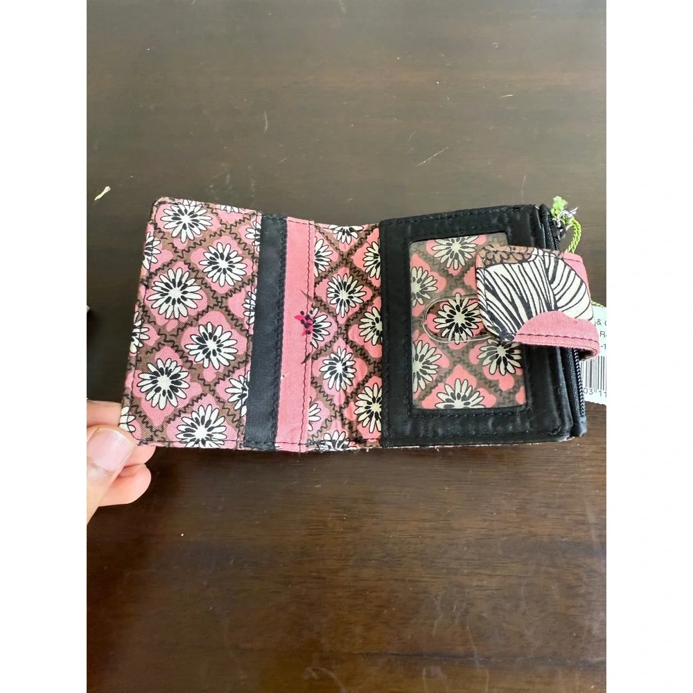Vera Bradley Wallet‎ Women's Card & Coin Mocha Rouge Floral NWT - Picture 5 of 12